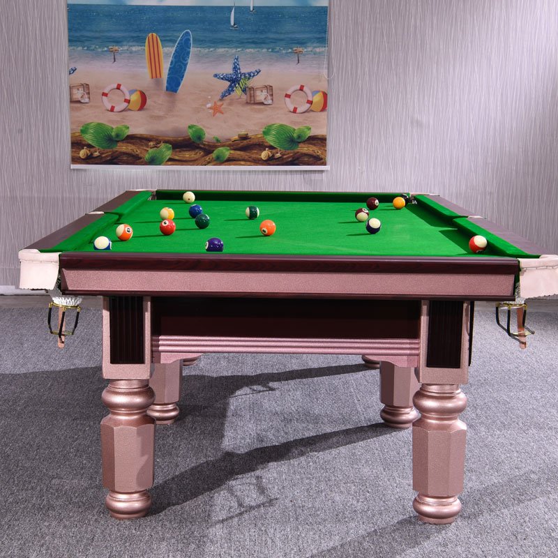 Modern Style Chinese Black Eight Billiards Table Factory Direct Sale Household Commercial Use Solid Wood Slate PVC Green Snooker