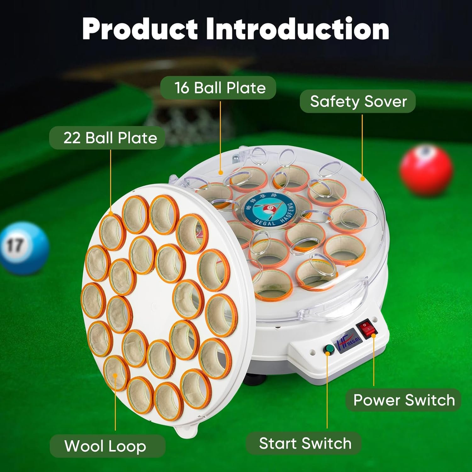 Rayspeed Pool Ball Cleaner, Electronic Pool Ball Polishing Cleaning Machine ,Automatic Ball Polisher for Billiard Snooker Ball