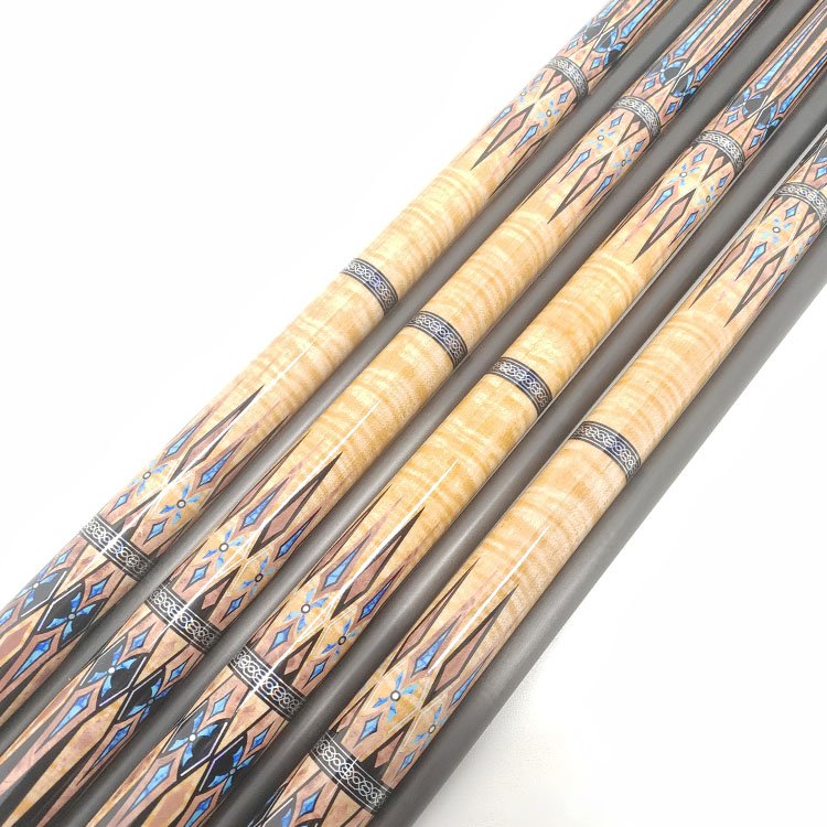 Canadian Maple Sticker Butt 12.5mm Tips Carbon Fiber Shaft Billiard Pool Cue Stick Black 8 Ball Cues
