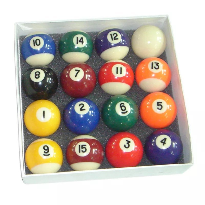 2024 China Custom Logo Eighty Ball Phenolic Resin Snooker Pool Ball Set 57.2mm Cue Ball with Box Packaging for Sports Use