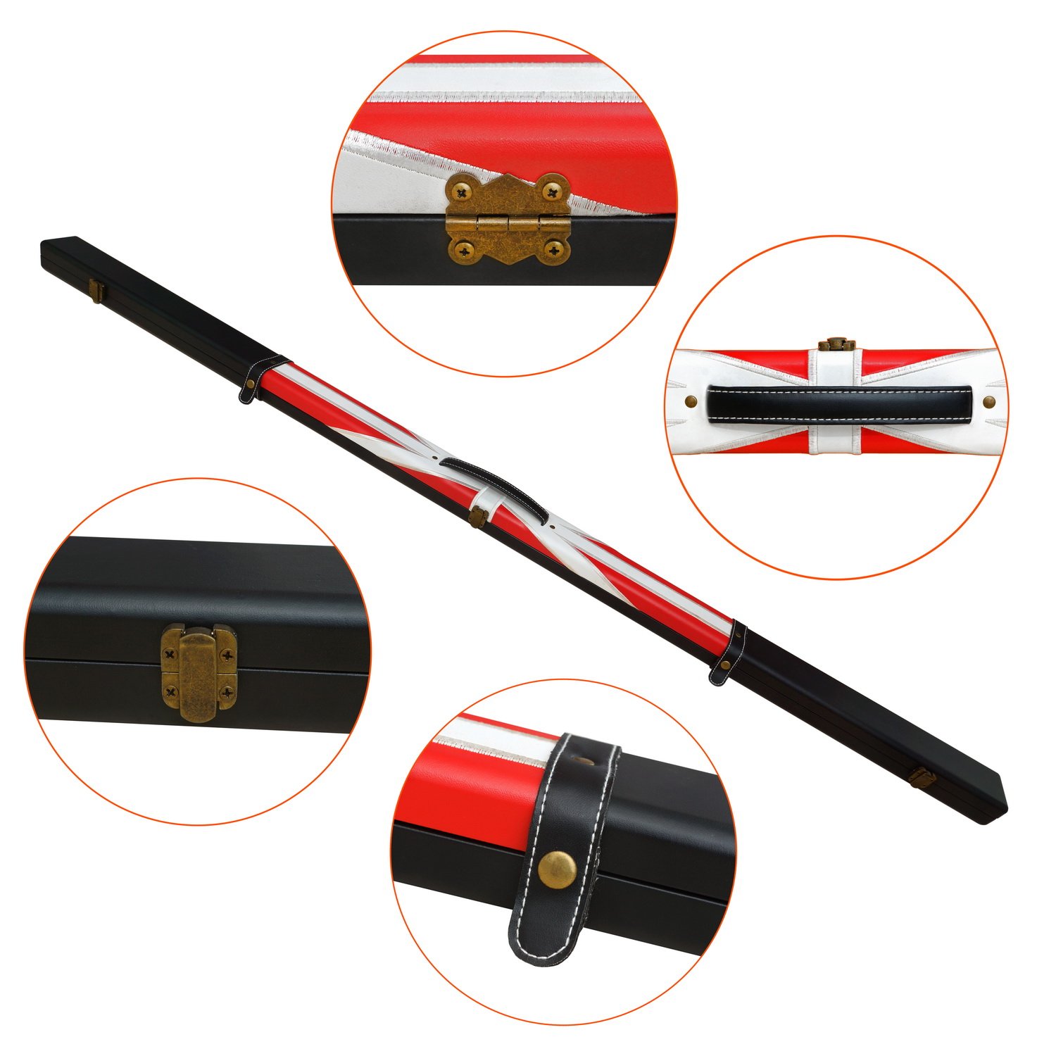 Billiard snooker cue case for 1/2 cue or 3/4 cue