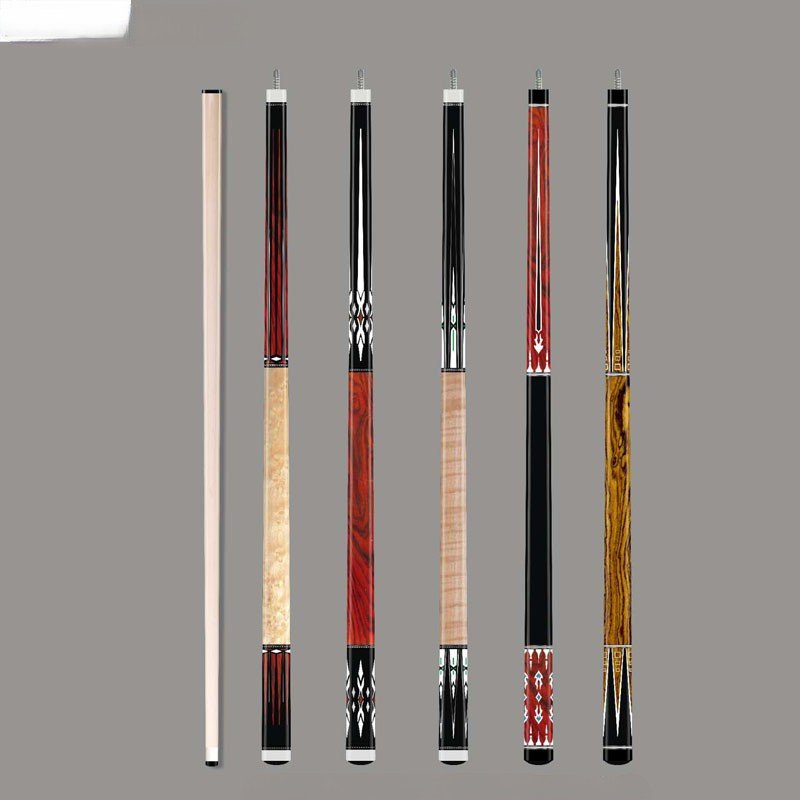 Handmade maple wood genuine lizard leather wrap 1/2 split 13MM tip billiard pool cue