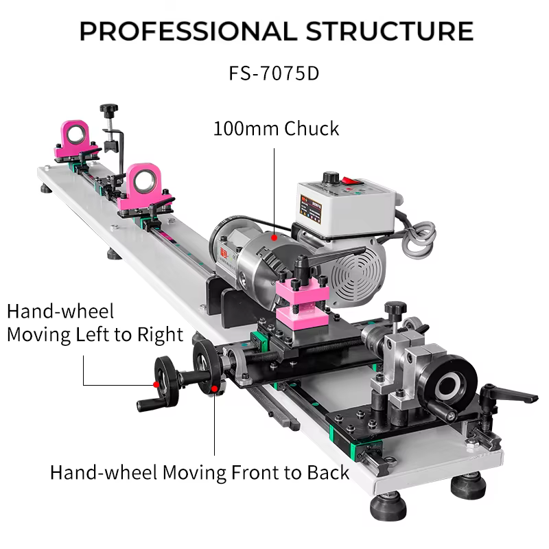 FuSai 500W FS-7075D New Brushless Motor Electric Manual Metal Lathe Machine With Casting Bed for Pool Cue Repairing