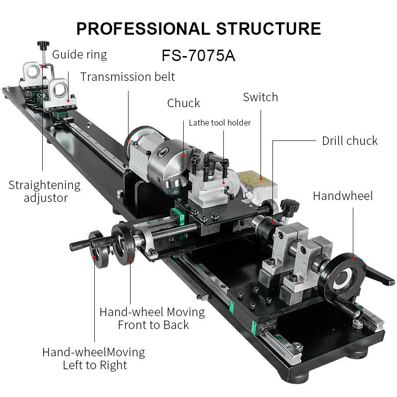 Gaoyou Fusai 500W FS-7075A Model A Pool Cue Lathe Machine with New Brushless Motor Variable Speed Upgraded Billiard Cue Snooker