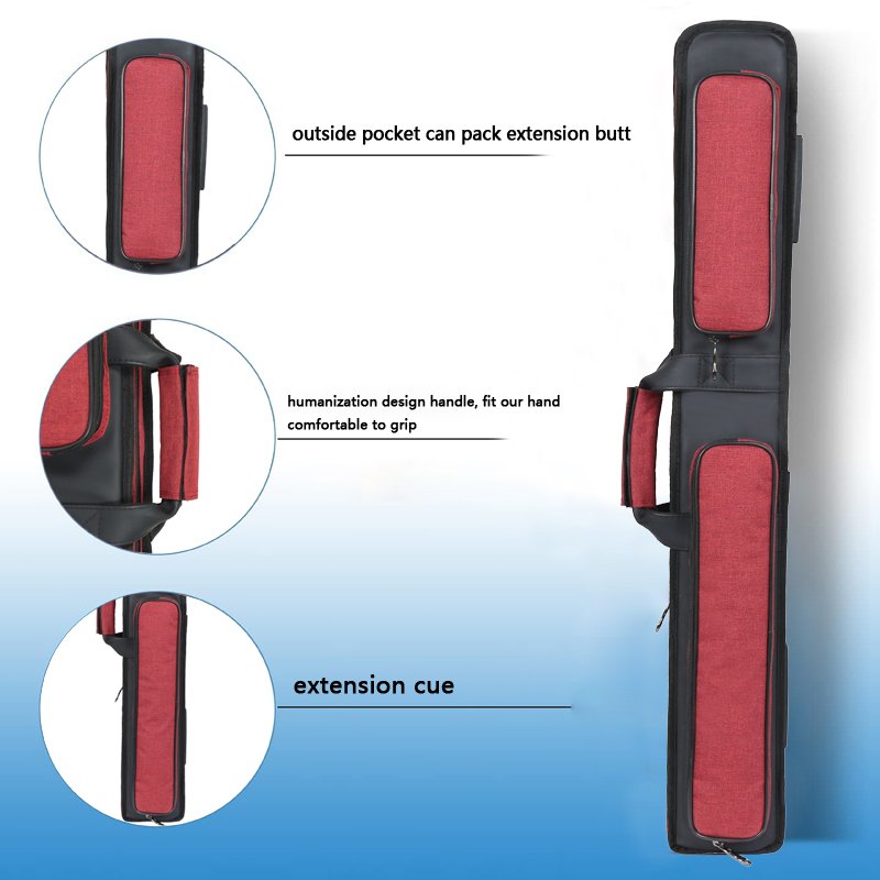 Factory OEM Pool Cue Case Pool Cue Carrying Case Soft Billiard Stick Bag with Ergonomic shoulder strap Billiard Cue Bag