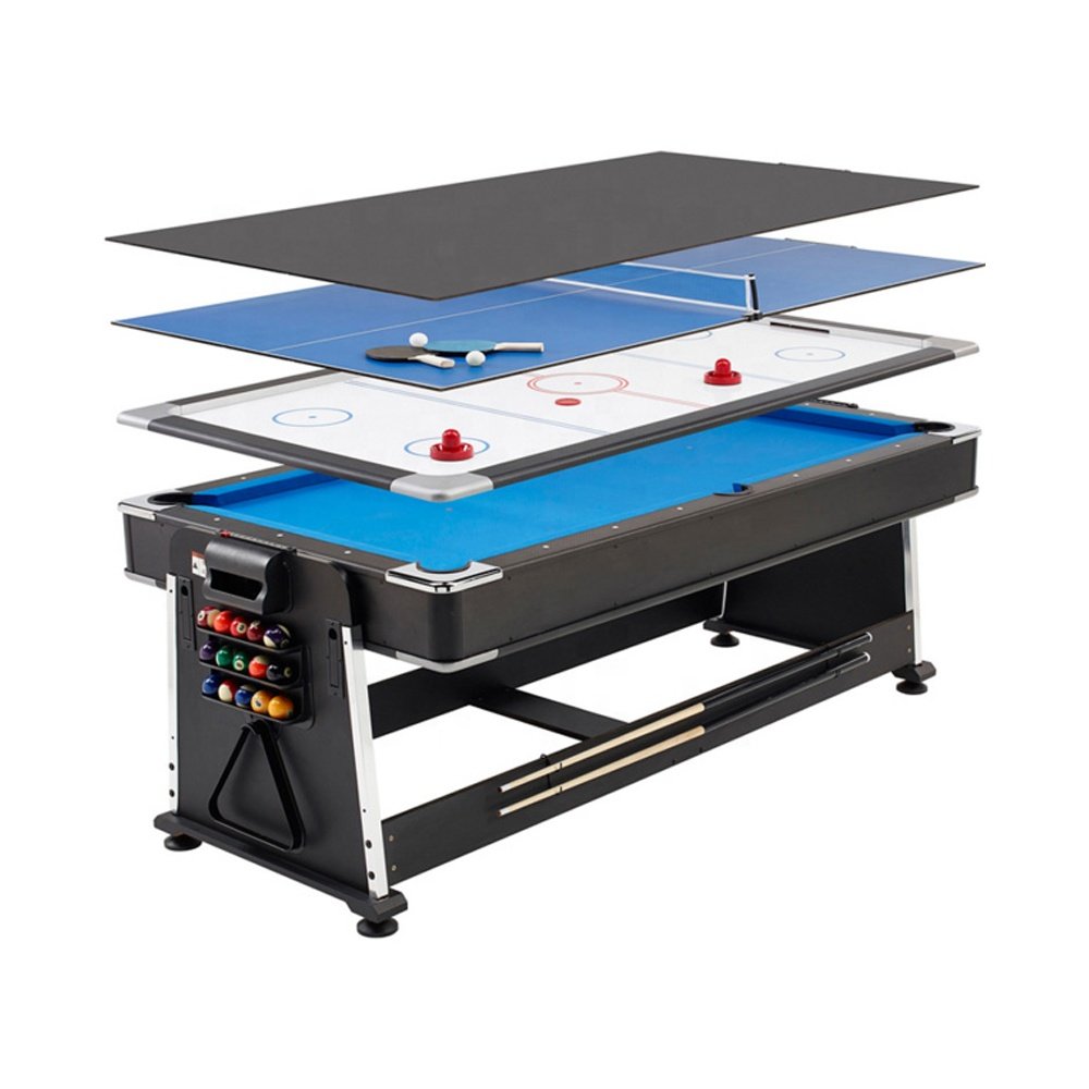 SZX 7ft cheap 3 in 1 multi game billiard table with pool ,air hockey,tennis table for kids and adult