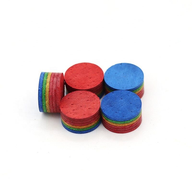 Popular Selling Multi Layer Leather Rainbow Billiard Pool Cue Stick Tip For Sale
