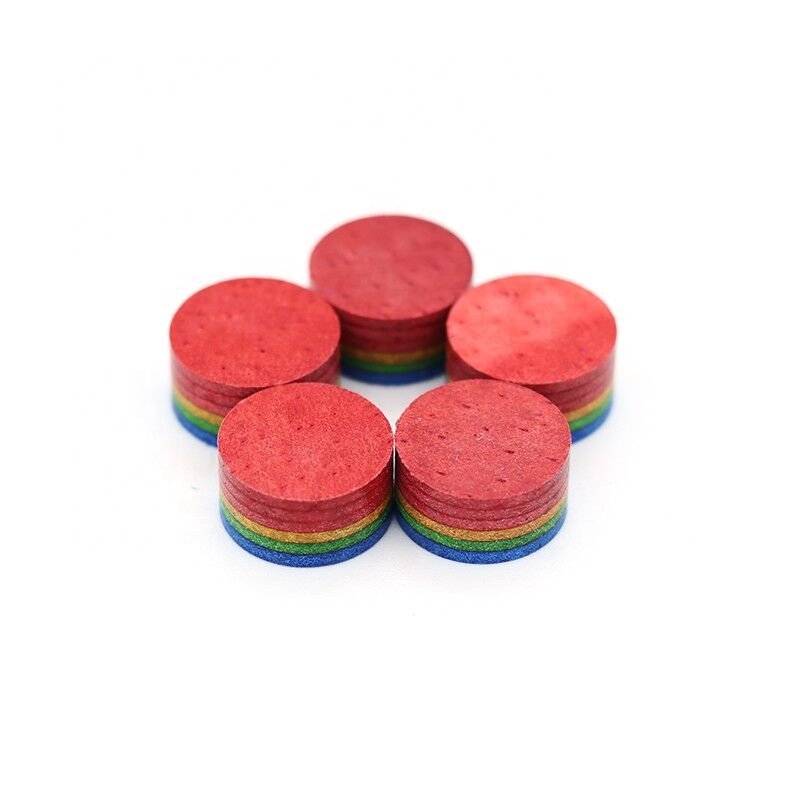 Popular Selling Multi Layer Leather Rainbow Billiard Pool Cue Stick Tip For Sale