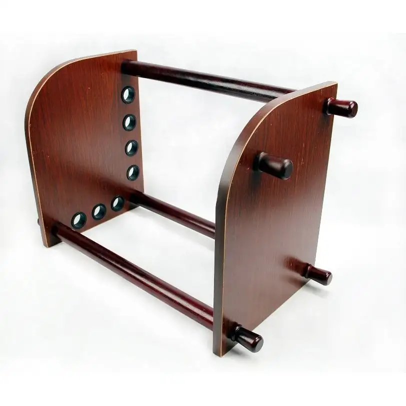 Wooden 7 Holes Billiard Pool Snooker Cue Holding Rack Corner Standing Rack