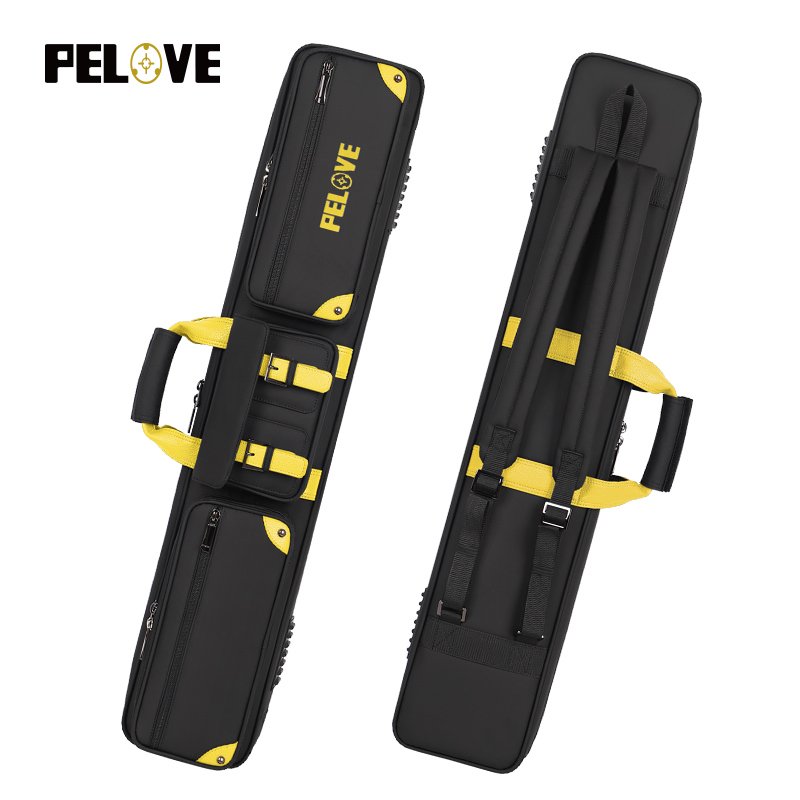 Factory wholesale waterproof PU Leather 4B 4S pool cue case High Capacity Billiard Cue Case with double shoulder strap