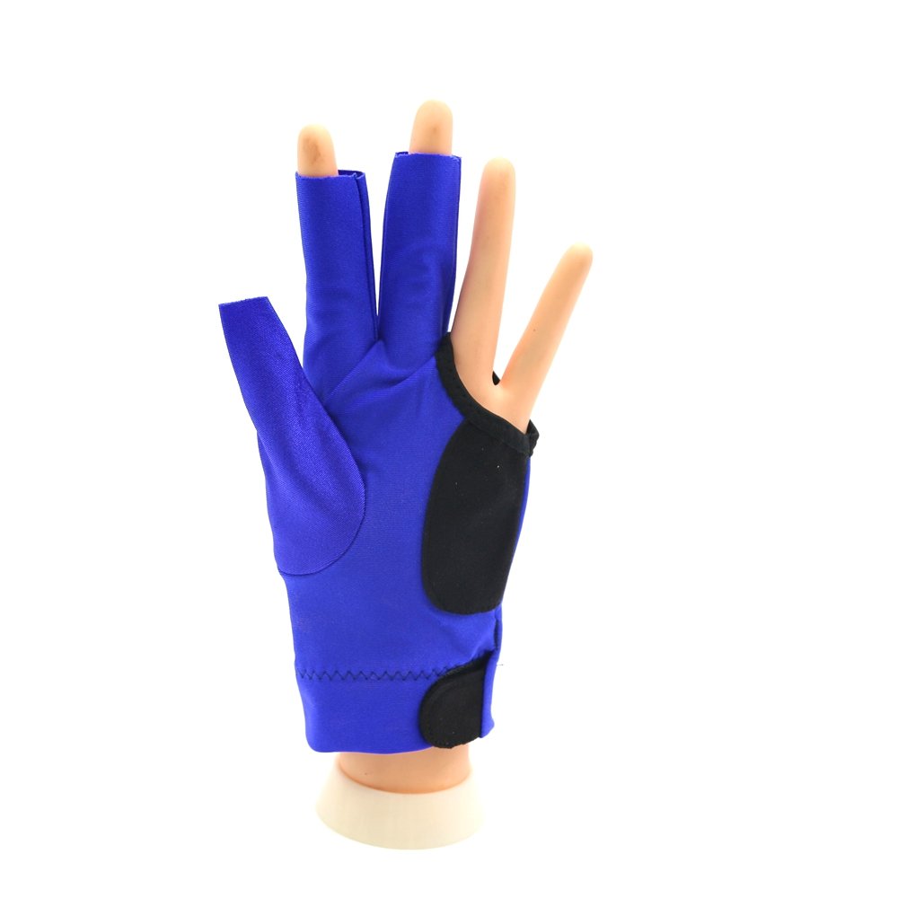 Xmlincos Hot Selling Blue Spandex Training Pool Cue Game Play Shooter Sport Billiard Gloves