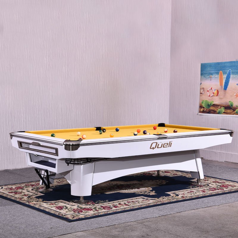 Queli Factory Luxury Modern Style 7ft 8ft 9ft Stone Billiards Table New Design Pool Snooker Home Use Custom Slate Plastic Cue