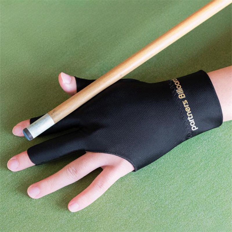 Premium Black/Red/Blue Color 3 Open Fingers Left Hand Billiard Pool Snooker Gloves