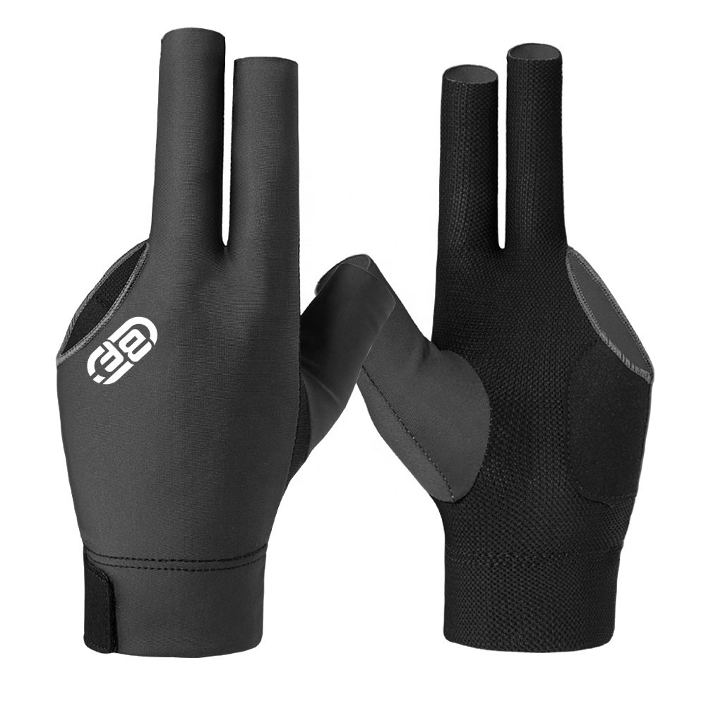 Oem Odm Wholesale Best Billiard Pooling Cue Cut Snooker Table Game Player Gloves With 3 Fingers