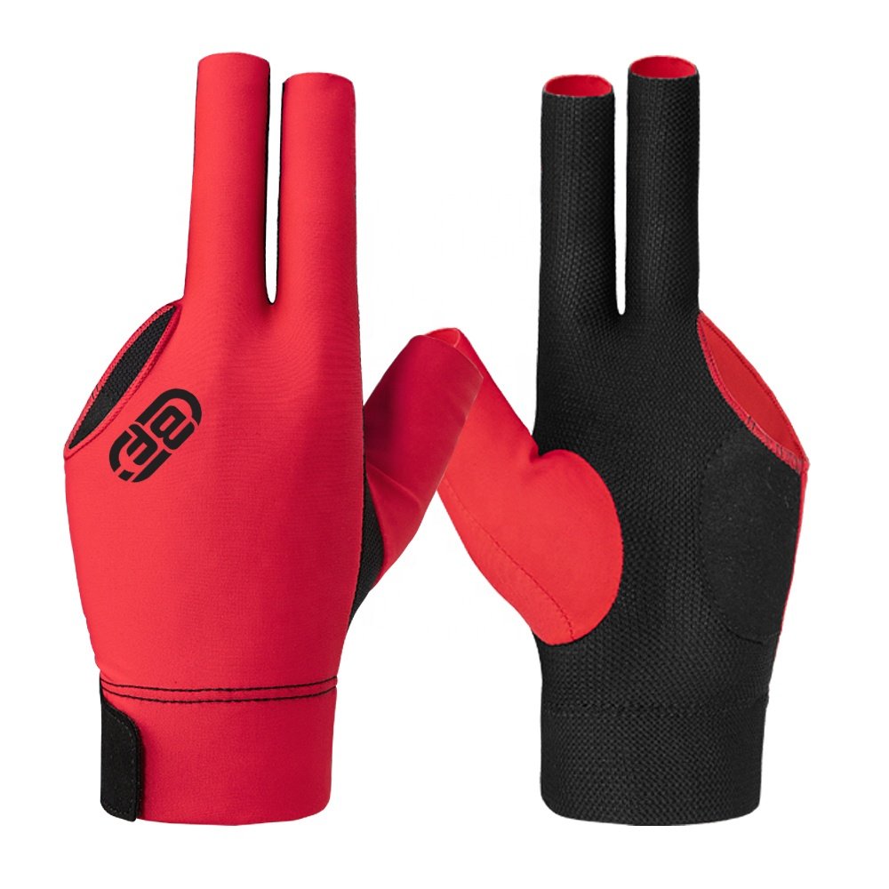Oem Odm Wholesale Best Billiard Pooling Cue Cut Snooker Table Game Player Gloves With 3 Fingers