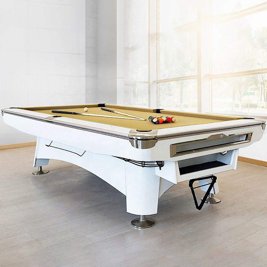 High Quality Modern Nine Ball Pool Table Snooker Custom Size Indoor Sport Slate Cushion Wood Leg pockets