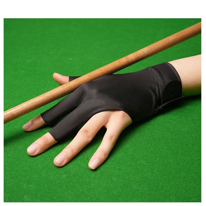 Custom logo three fingers snooker pool gloves manufacturer professional anti slip billiard gloves