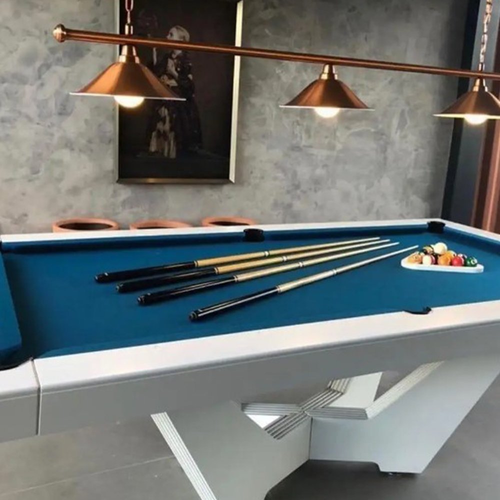 Custom Imported Full-Size Luxury Modern Pool Table Snooker Multi-Purpose Indoor Use Solid Wood Legs Slate MDF Cushions Cue