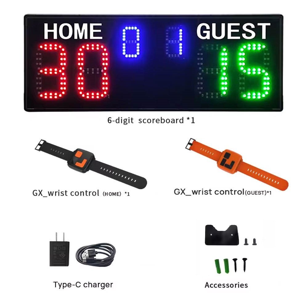 Portable Wireless Wrist Control LED Scoreboard Electronic Basketball Football 18650 Battery Supply Digital Tennis Scoring Board