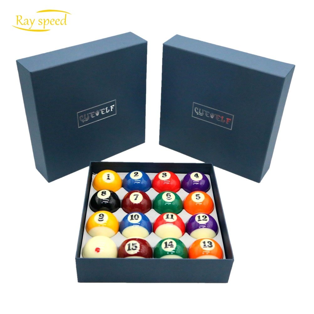 Rayspeed Billiard Ball Set Regulation Size 2-1/4 Inch American Style Pool Ball Set Complete 16 Balls Pool Table Accessories