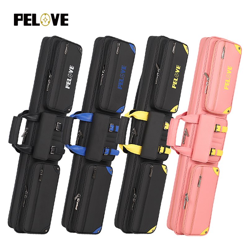Wholesale Custom Large 4 Butts 4 Shaft Pool Cue Case New Design Soft 4 Colors cue case billliard