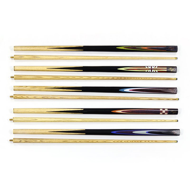 Good quality 1/2-pc joint ash wood billiard snooker cue with 9mm tip