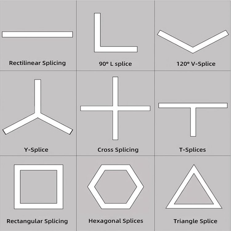 Modern Linear Light Rectangle Square Shape Ceiling Pendant Led Pool Table Lights Billiard room Hanging Lamp