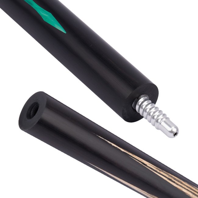 SK-061 Snooker Sticks White Wax Wood Shaft with Technological Wood Butt Sleeve and 10mm Tip Stainless Steel Joint