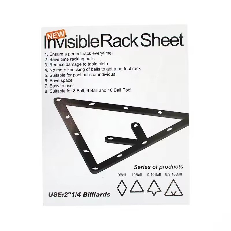 Billiard Pool Game Accessory 6 pcs Magic Ball Rack Sheet For 9 ball 10 Ball