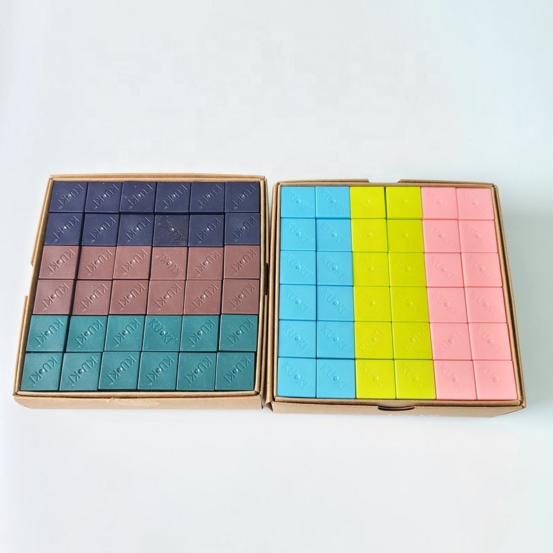 Hot sale square shape billiard pool colorful chalk holders 72pc/box accept custom rubber fiber chalks case billiard accessories