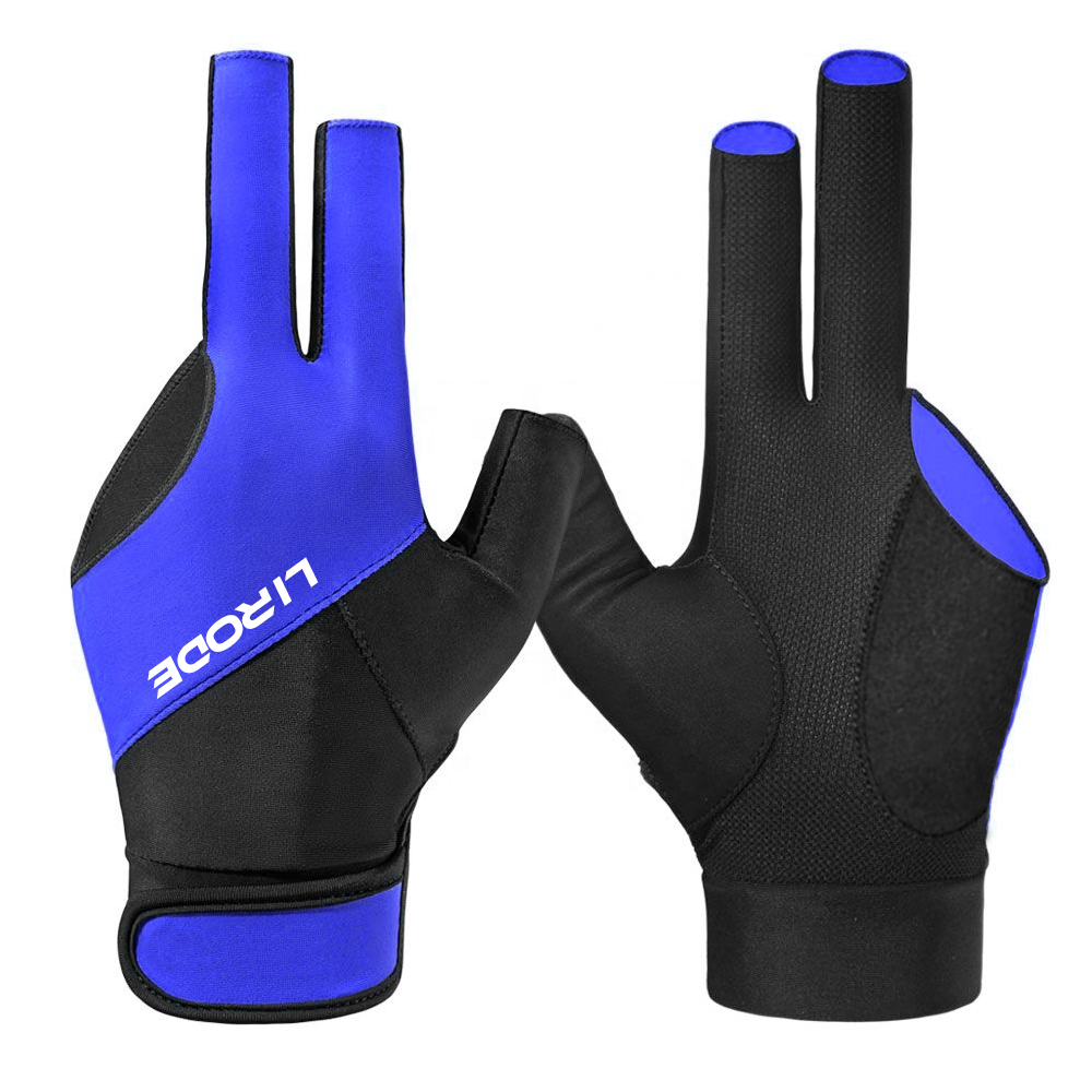 OEM ODM Breathable Comfortable Billiard Glove Fits on Left Hand Right Hand 3 Finger Snooker Pool Cue Sport Gloves Manufacturer