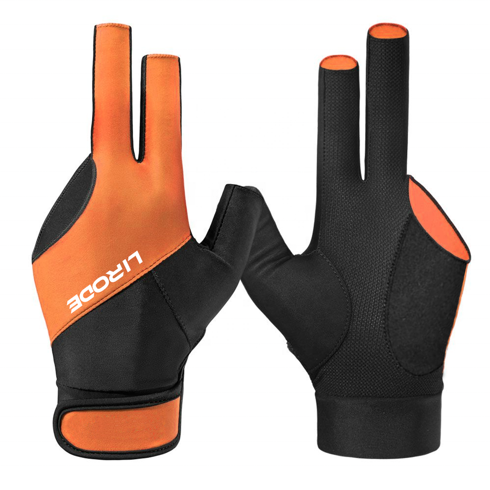 OEM ODM Breathable Comfortable Billiard Glove Fits on Left Hand Right Hand 3 Finger Snooker Pool Cue Sport Gloves Manufacturer