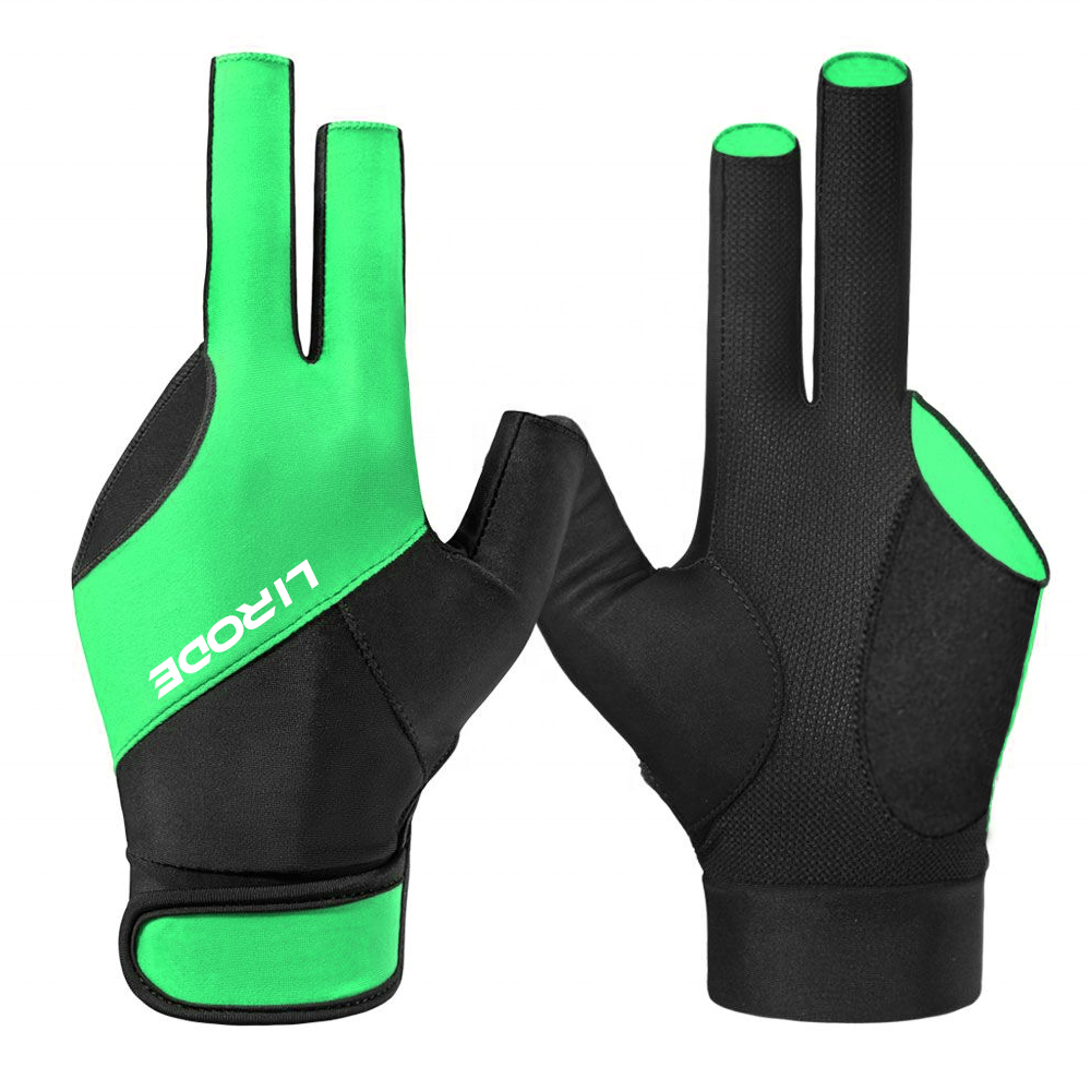 OEM ODM Breathable Comfortable Billiard Glove Fits on Left Hand Right Hand 3 Finger Snooker Pool Cue Sport Gloves Manufacturer