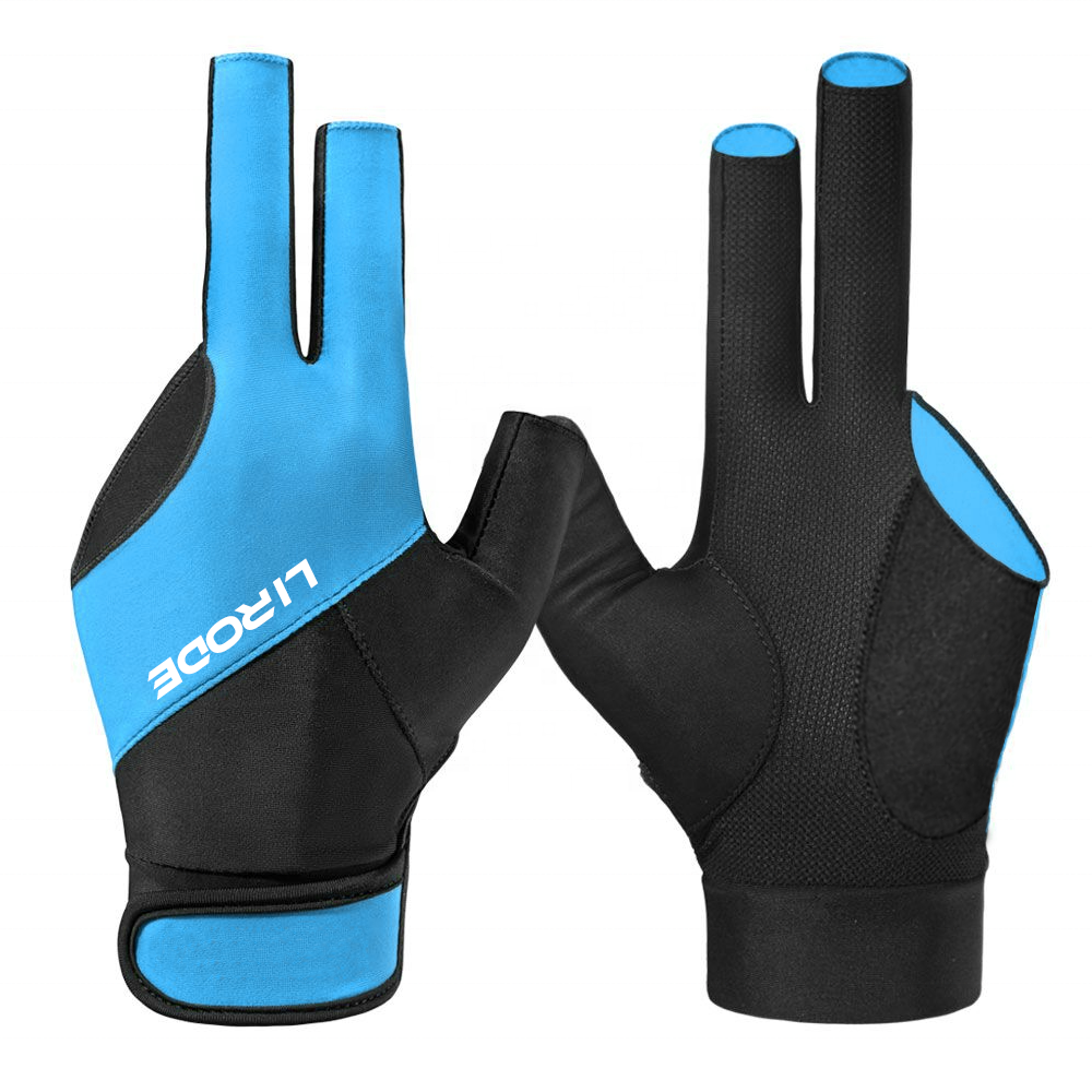 OEM ODM Breathable Comfortable Billiard Glove Fits on Left Hand Right Hand 3 Finger Snooker Pool Cue Sport Gloves Manufacturer