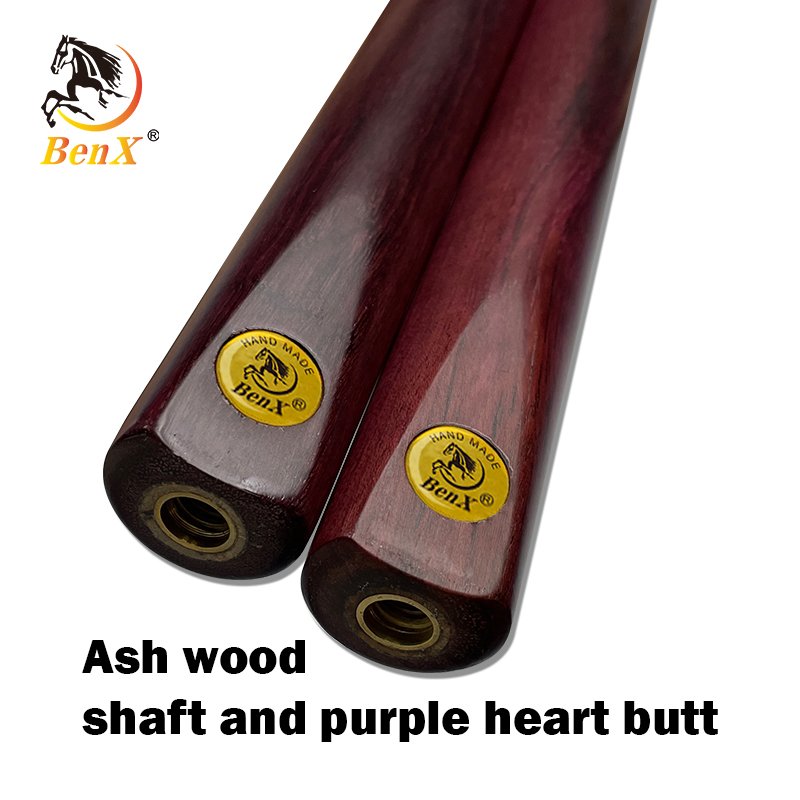 BenX B-8 Nature Purple Heart Wood Snooker cue,57" Pool Cue 145cm 1pc cue