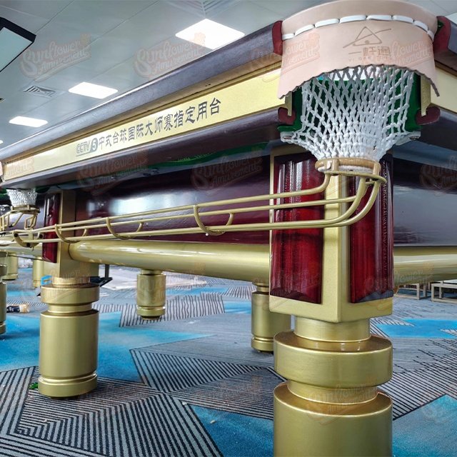 High Quality Full Accessories Multi-inch Large Gold Round Leg Steel Depot BluestoneSlab Snooker Billiard Pool Table
