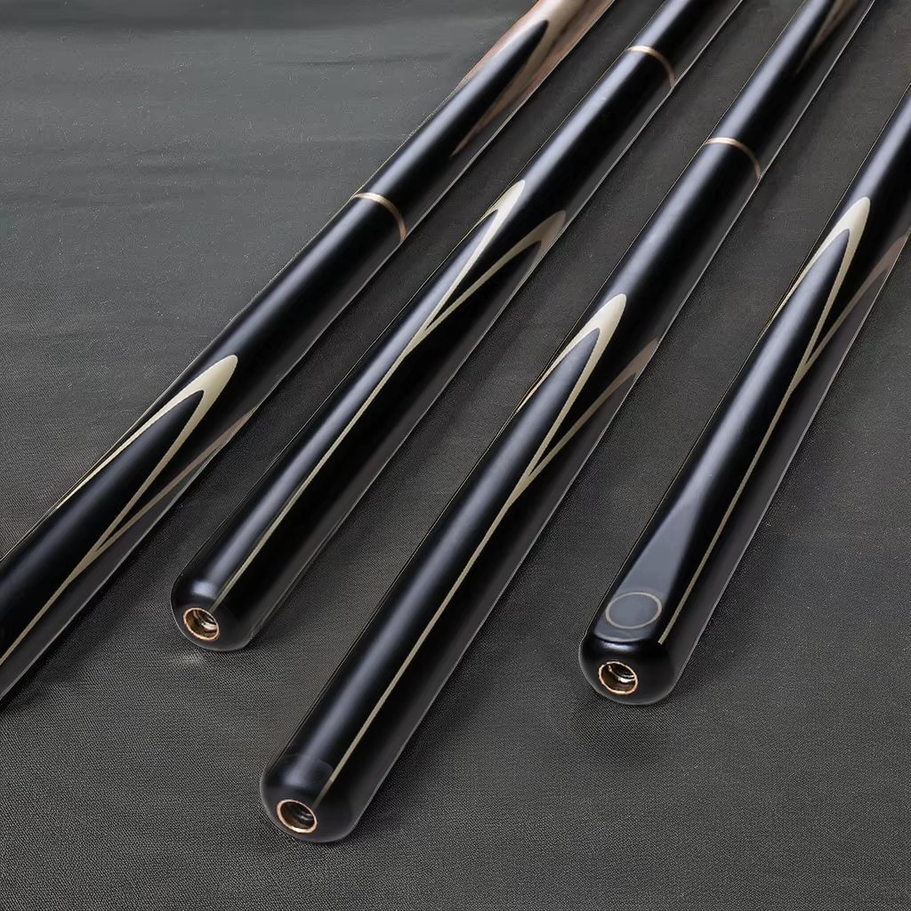TQG-24 Custom Professional Snooker Cue Stick Jianying Ash Wood with Ebony Butt Sleeve and Stainless Steel Joint