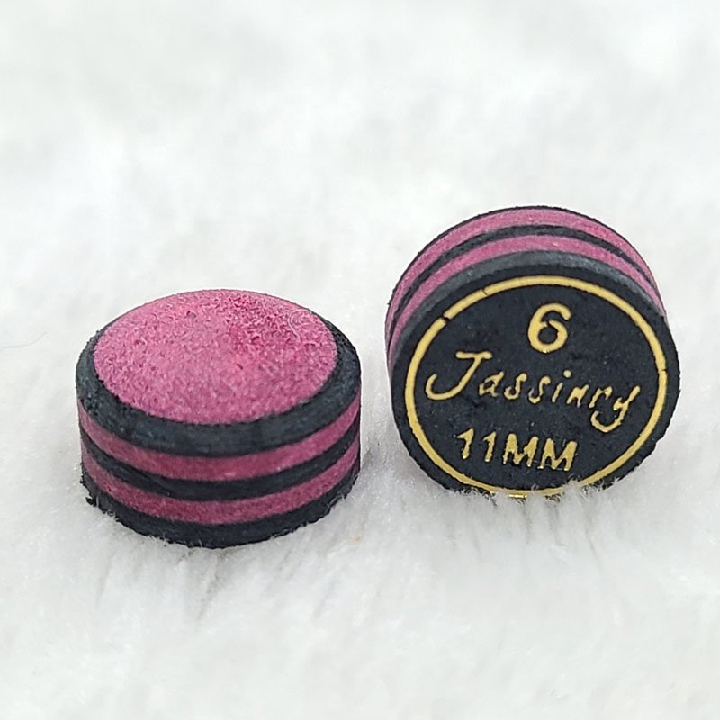 Jassinry colorful 11mm Black and pink Pool cue tips 6layers pigskin in free hardness billiard snooker tips Billiard accessories