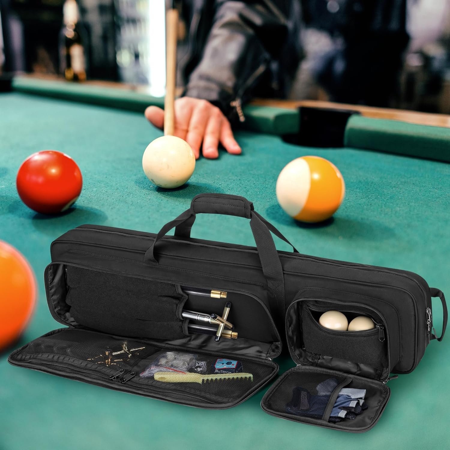 Custom Heavy Duty Soft Pool Stick Bag Pool Cue Case Billiard Stick Carrying Case Bag