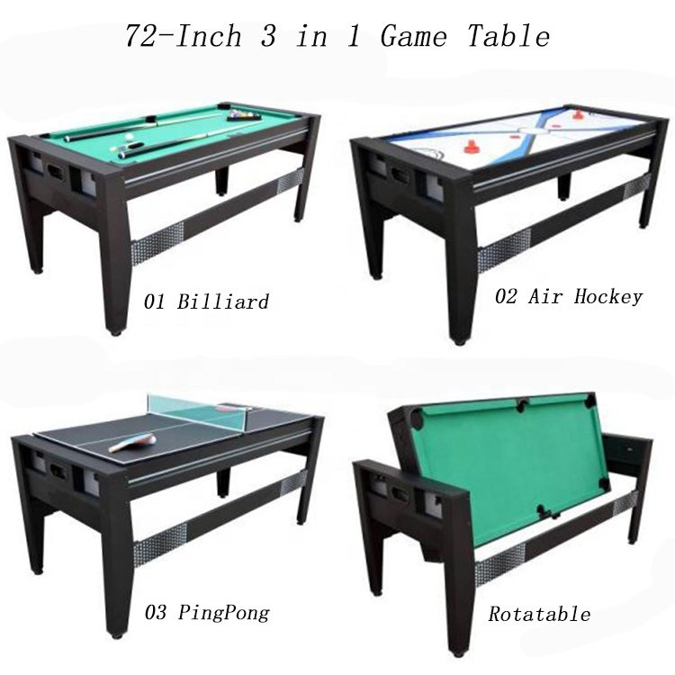 Hot Selling 6ft 3 in 1 Multi Game Table Snooker & Billiard Including Billiard Table , Air Hockey ,Ping-pong Games