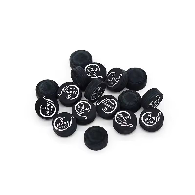 PROMOTIONAL STYLE 6 layers Nicest High Quality Multi Layer single black Color Leather Billiard Cue Tips 14MM For Sale