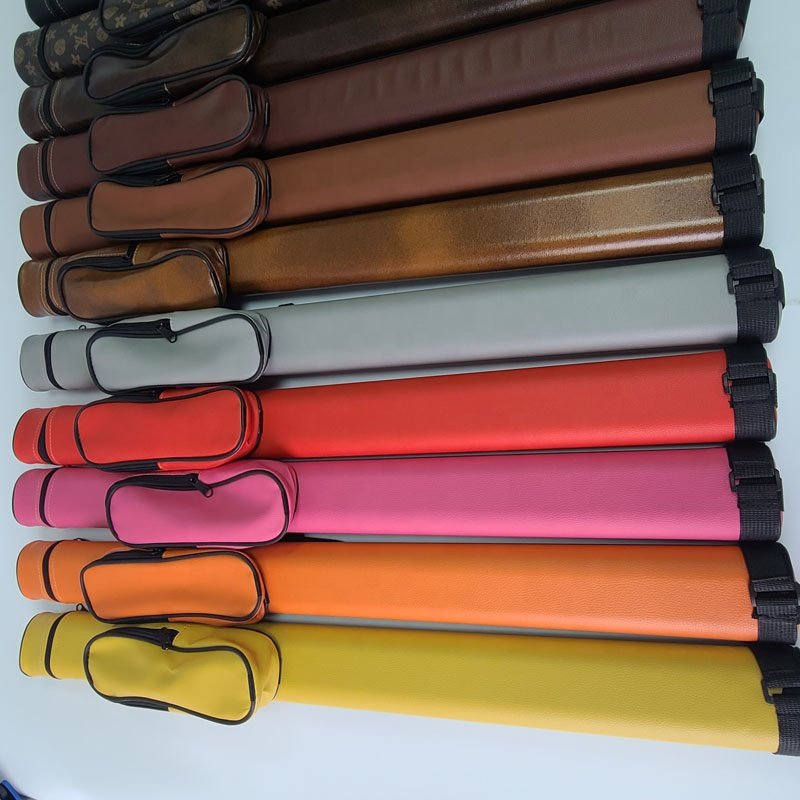 Xmlivet New colorful 2 holes PU leather Pool billiard cue case wholesale 1Butt 1shaft for 1/2 split 9 balls Billiard accessories