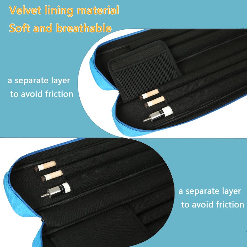 Custom 1/2 Barrel 2B4S Snooker Cue Case 6-Hole Oxford Cloth Billiard Pool Cue Case