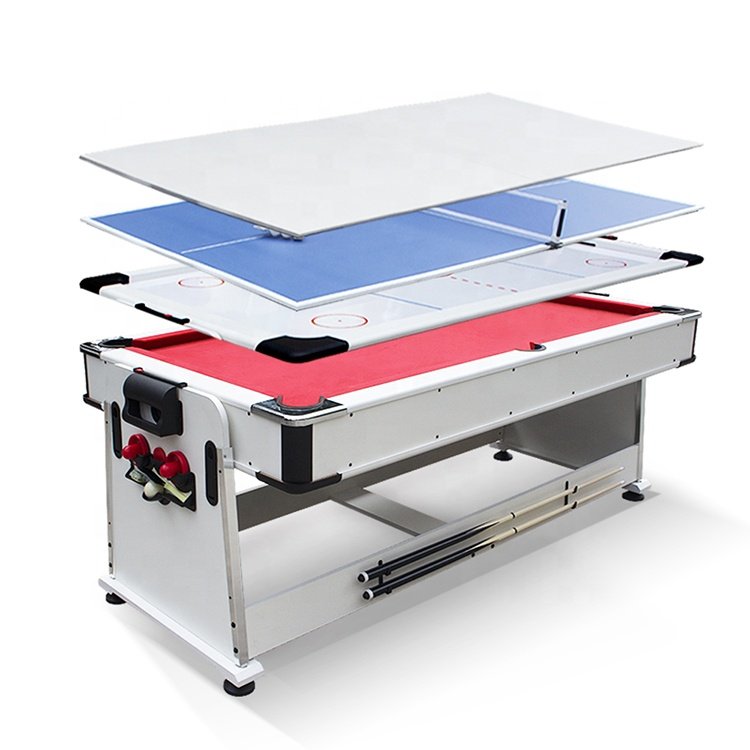 hot selling 7ft 4 in 1 Snooker Pool Dining Table With Air Hockey and Ping Pong functions Home Use for Wholesale