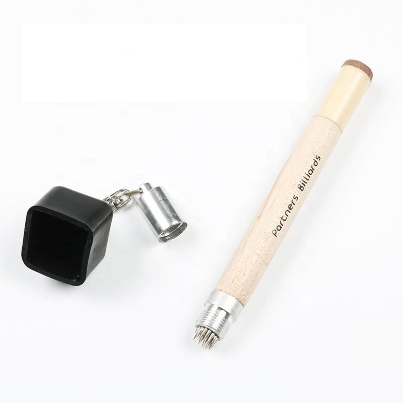 Snooker & Billiard Accessory Pen-Shaped Pool Cue Tip Shaper with Chalk Holder