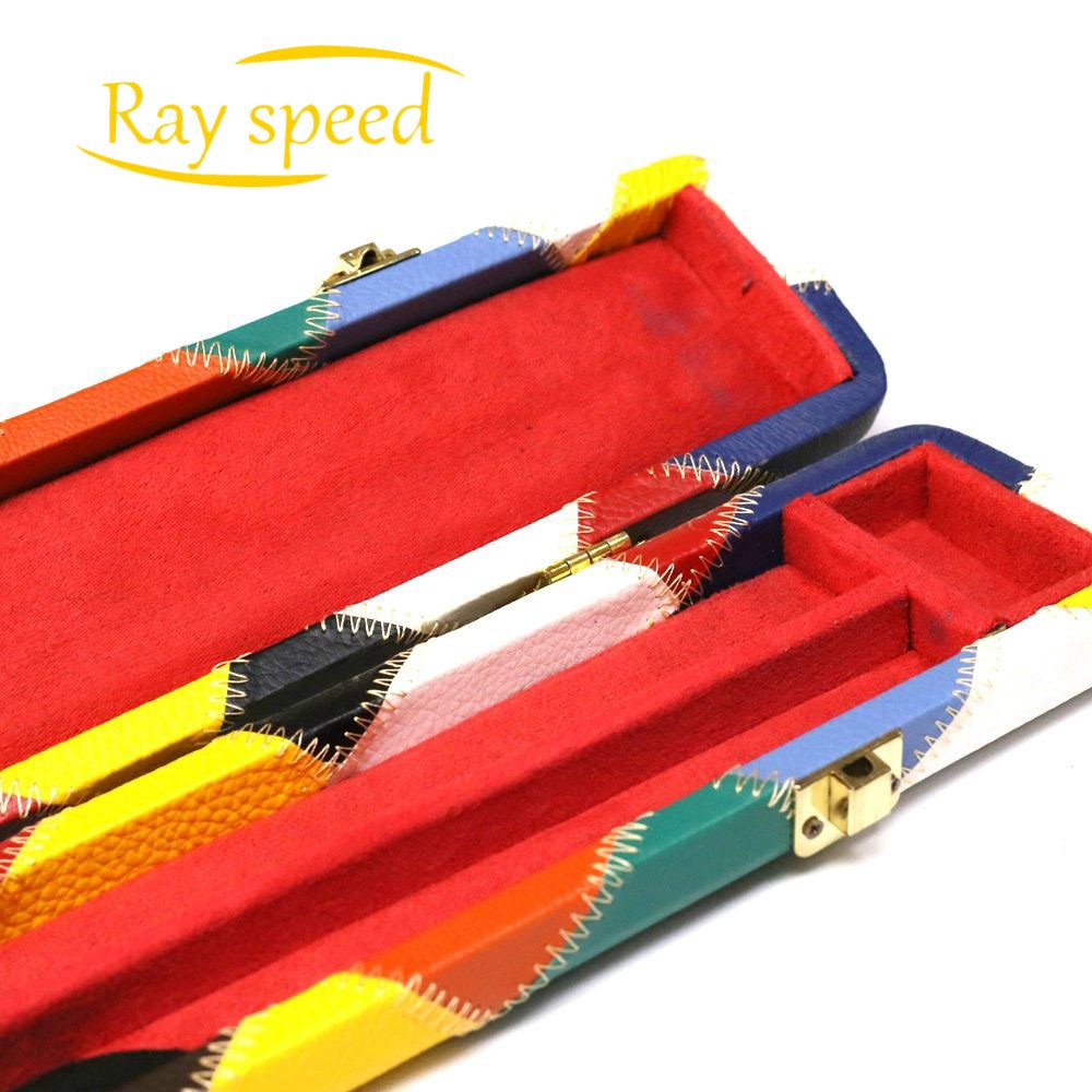 Rayspeed Multicolor Leather 3/4 Snooker Pool Cue Box Pool Cue Case Suitable For Billiard Eight or Nine Ball Snooker Cue Case
