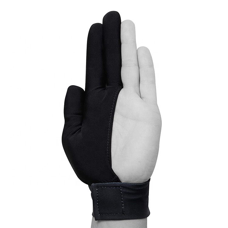 Wear Resistant Stretch Mesh Fabric Shooter Pool Cue Stick 3 finger Snooker Billiard Glove