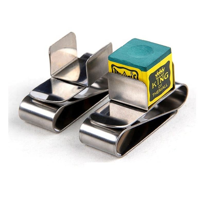 Factory direct price Stainless Steel material magnet chalk clip billiard pool cue chalk holder for sale