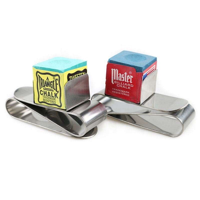 Factory direct price Stainless Steel material magnet chalk clip billiard pool cue chalk holder for sale