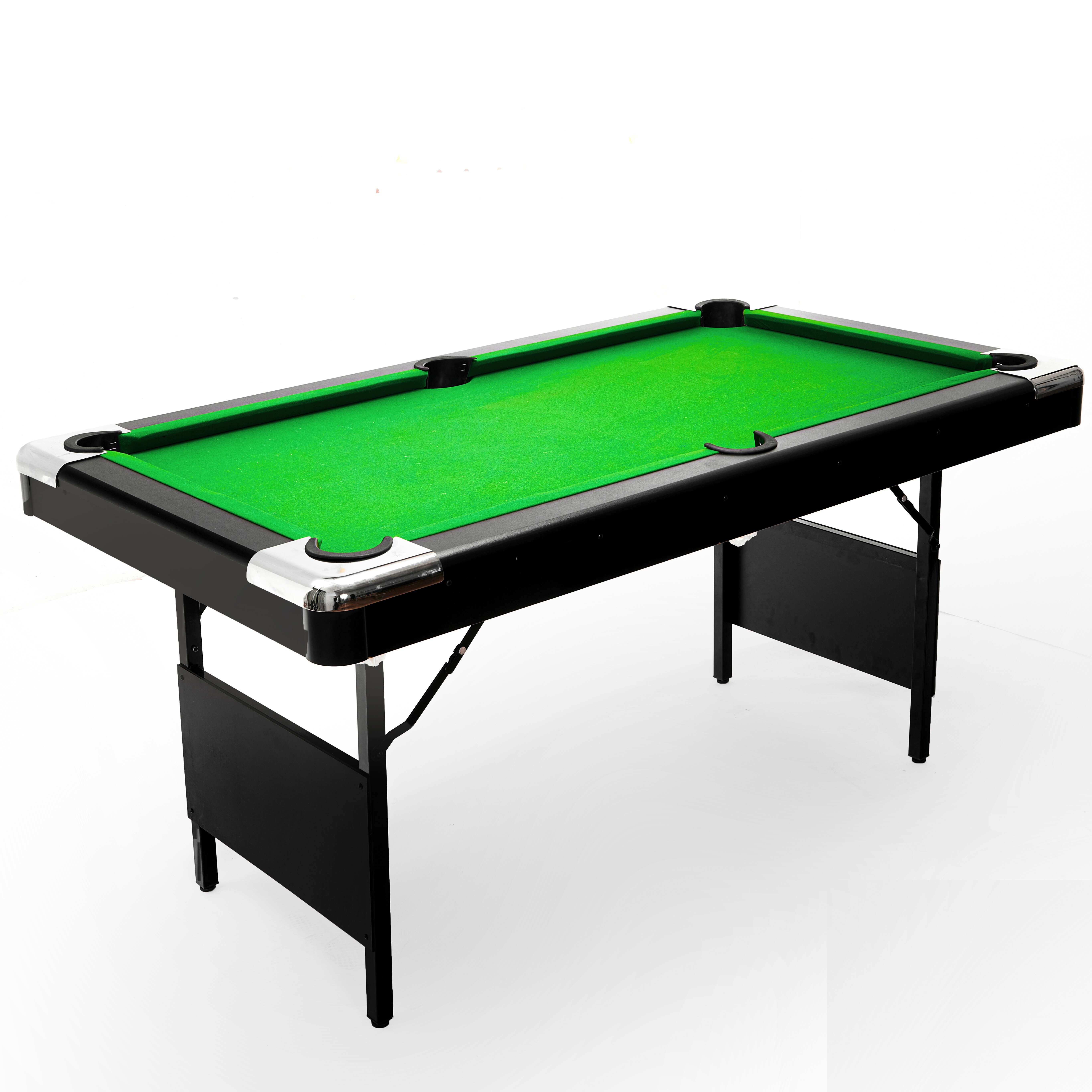 Casual Sports Snooker Table Auto Ball Return Green Cloth Custom Size Rubber MDF Cushions Green PVC Leather 6-Folding Legs Cue